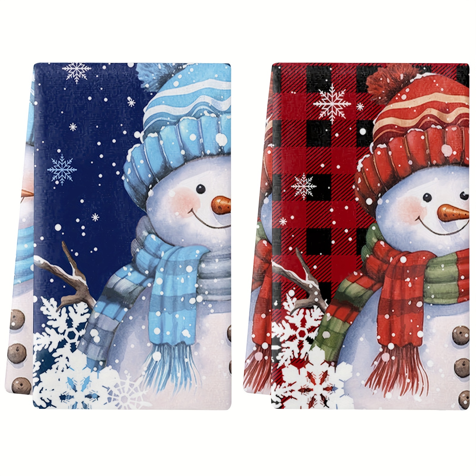 Christmas Snowman Dish Towels Soft Absorbent Kitchen Towel - Temu