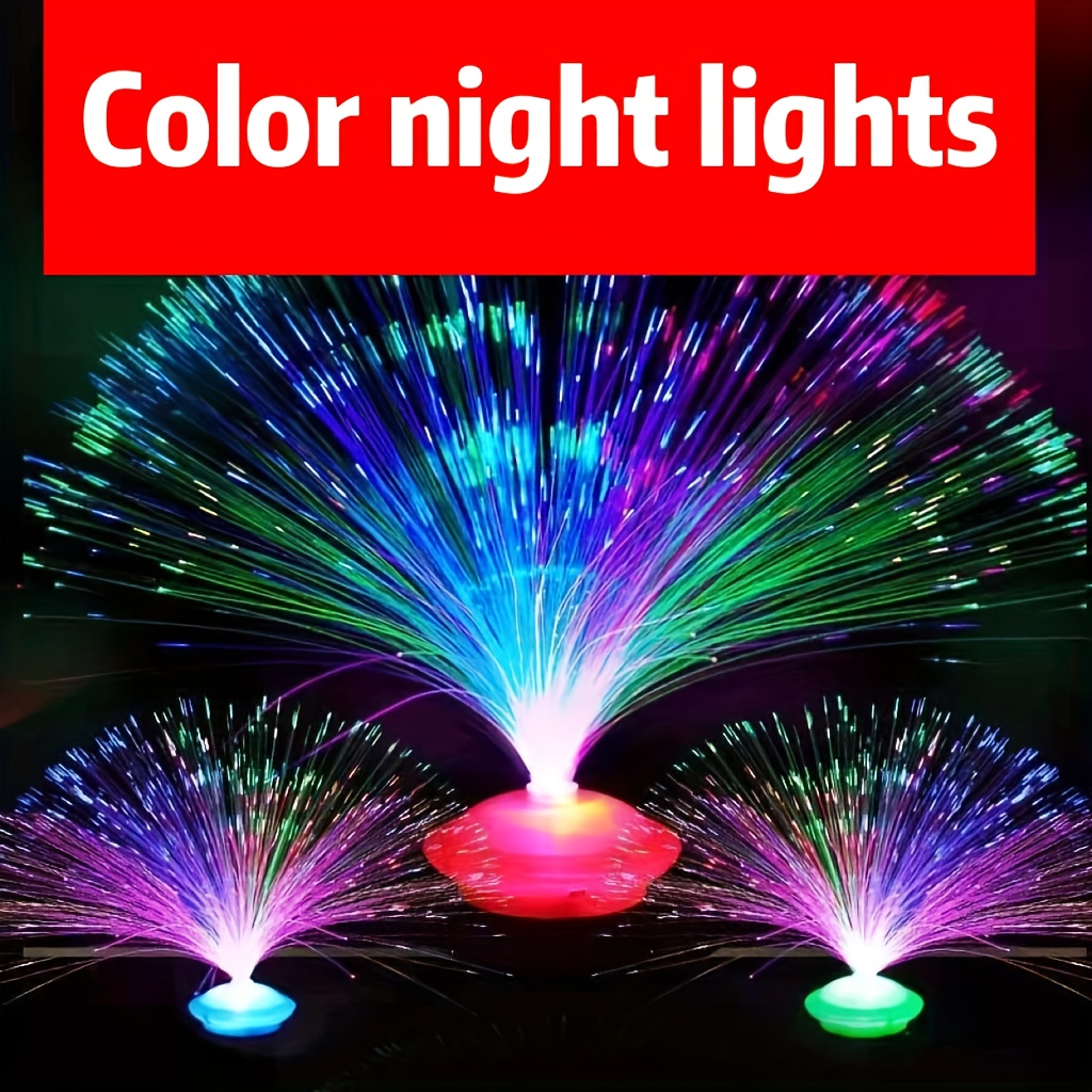 1 Pieza Luces Led Fibra Óptica Cambiantes Colores Decoración - Temu