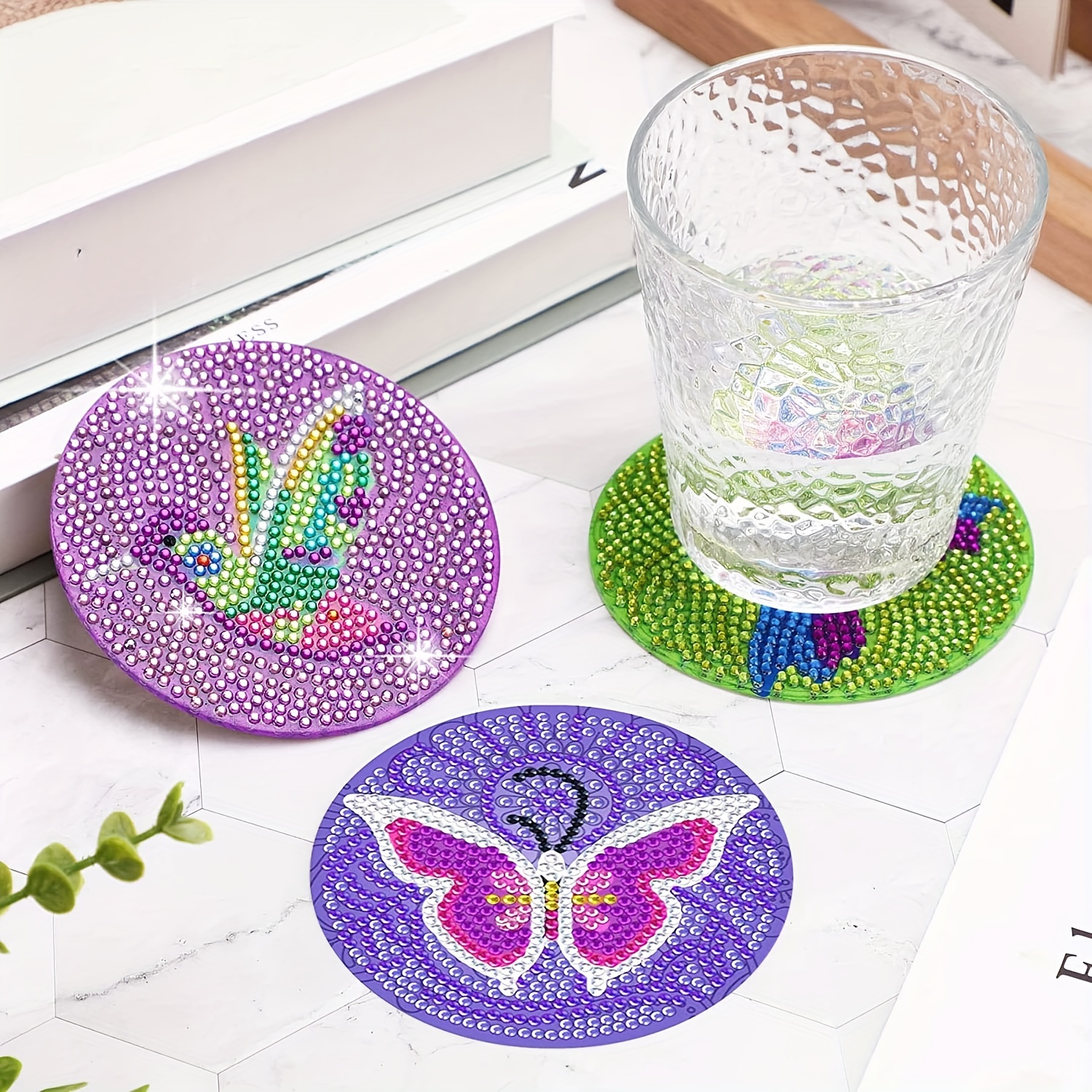 Animal Bird Diamond Painting Coaster Cartoon Diy Handmade - Temu