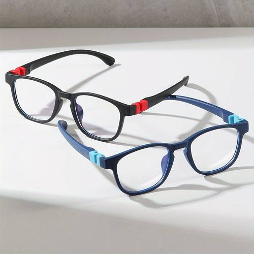 of square silicone glasses for boys and girls personalized decorative glasses retro versatile square glasses