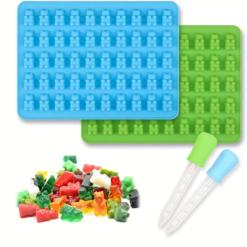 Better Kitchen Products 50-Cavity Silicone Gummy Bears Molds, 6