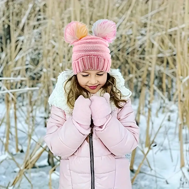 Bonnet Tricoté D'hiver Pour Enfants Chapeau De Ski Coloré À - Temu France