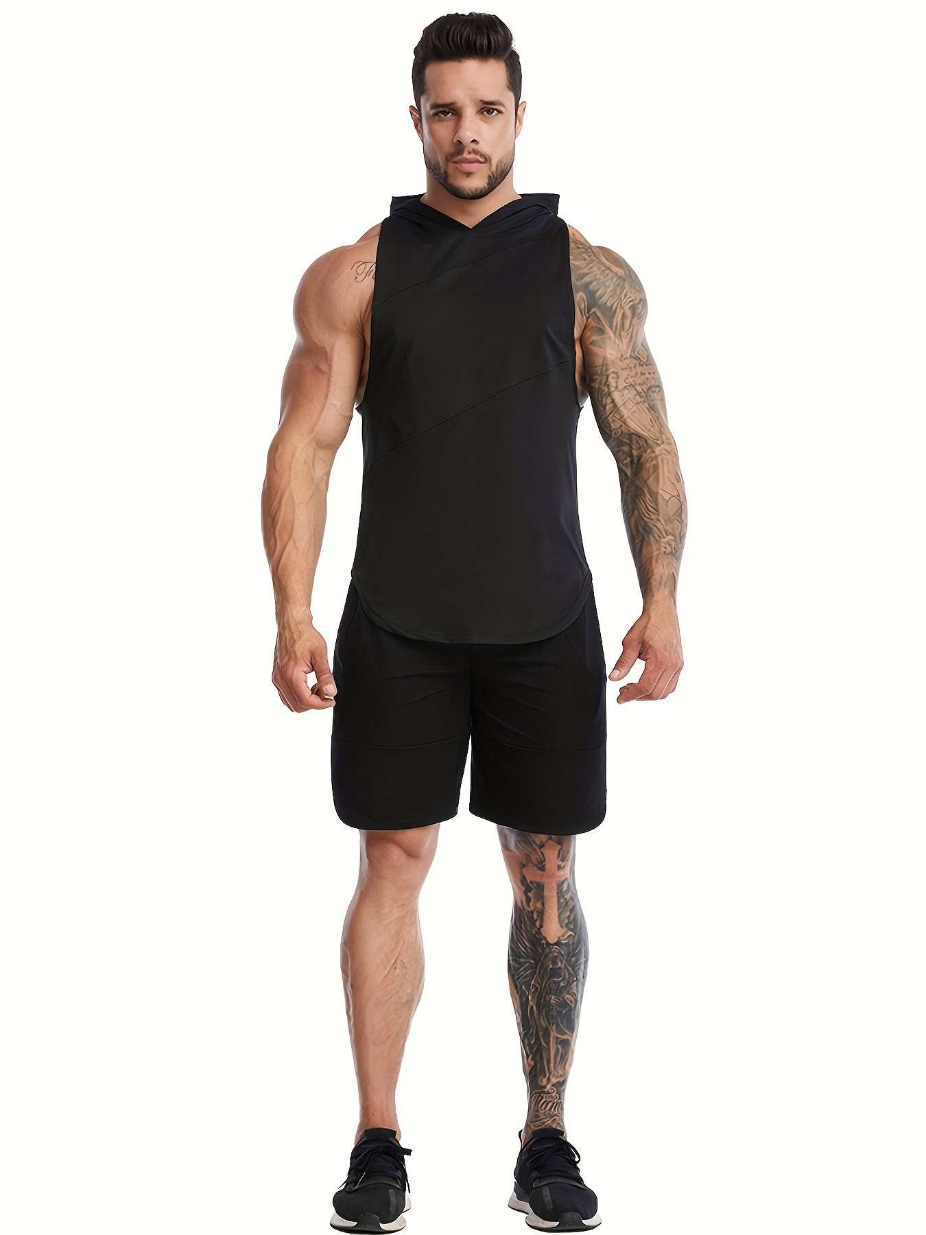 Camiseta sin mangas para hombre con cremallera y bolsillo para capucha para  gimnasio entrenamiento sin mangas camiseta de entrenamiento con corte –  Yaxa Guatemala