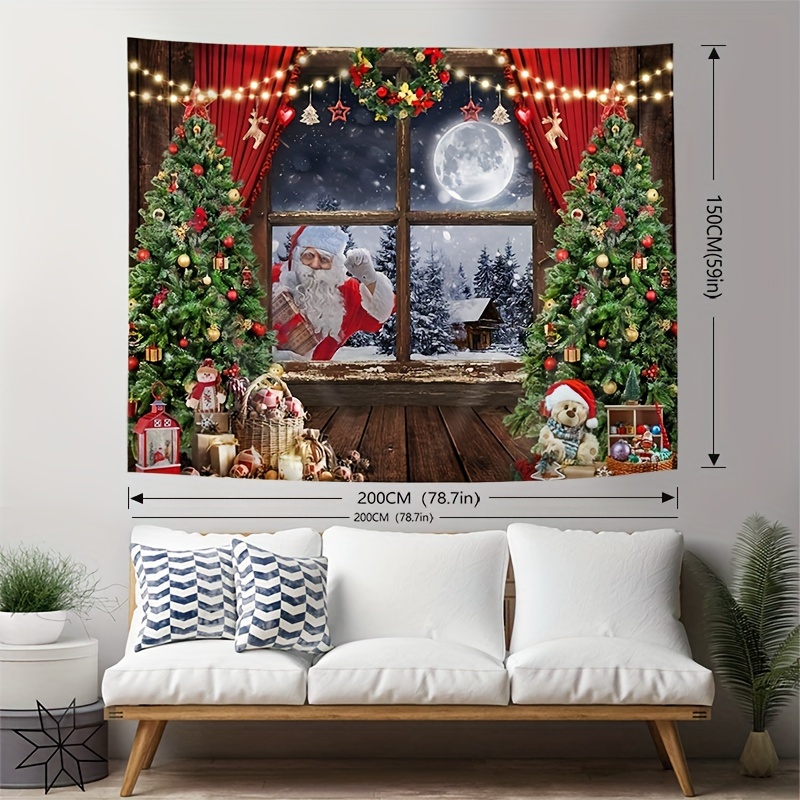 ImpresióN De Navidad DecoracióN De Pared Dormitorio En Casa DecoracióN De  Sala De Estar Tapiz De Navidad Arte De Navidad Tapiz DecoracióN De Pared  Decoraciones De Pared Para Dormitorios (150x100cm) : 