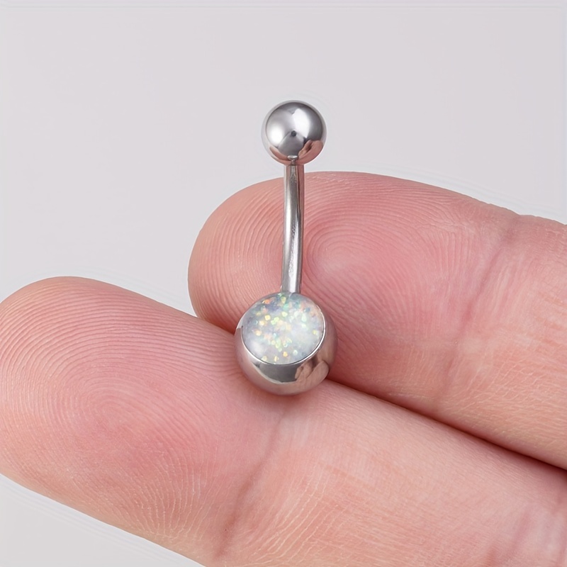 1X Stainless Steel Navel Ring Silver Ball Sexy Belly Button Ring Body  Jewelry