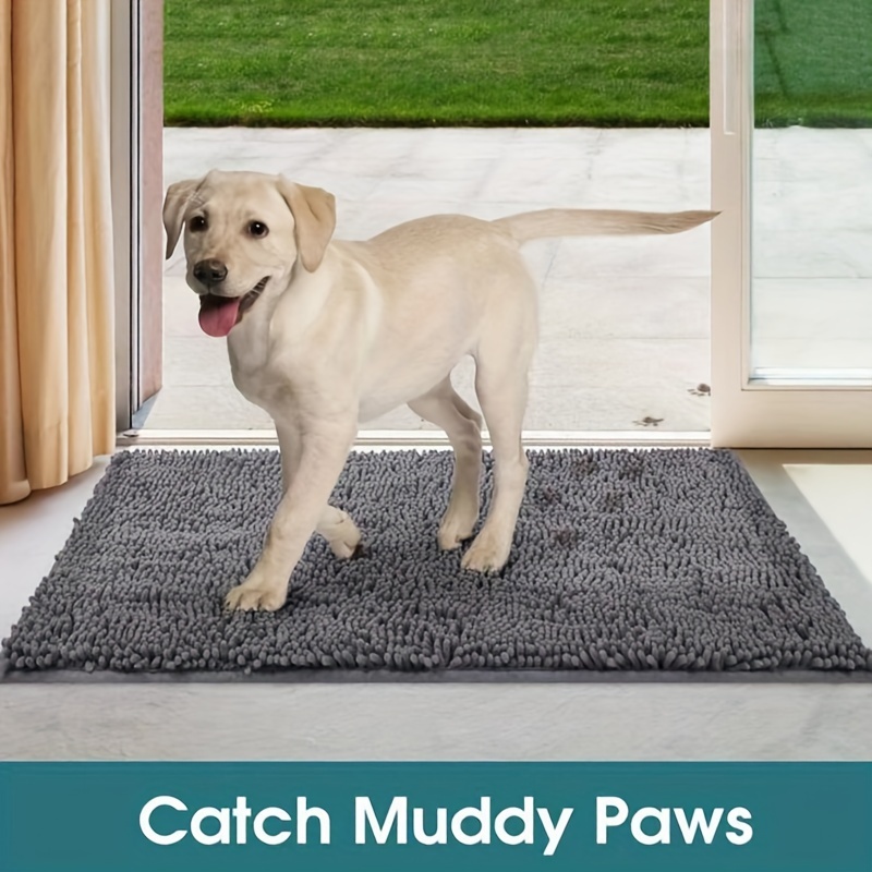 Dog Door Mat Muddy Paws Absorbs Moisture Absorbent Non Slip Washable  Microfiber
