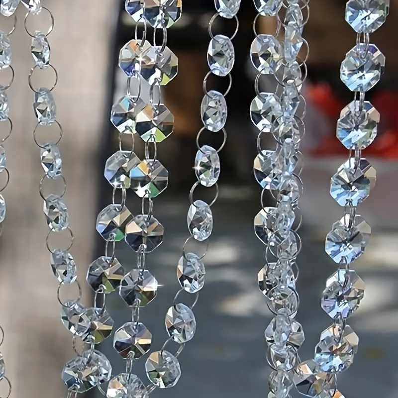  99ft Acrylic Crystal Garland Strands - Hanging Chandelier Gem  Bead Chain - 14mm Clear Octagon Prism Diamond String Decorations for  Wedding Party Manzanita Centerpiece Christmas Tree : Home & Kitchen