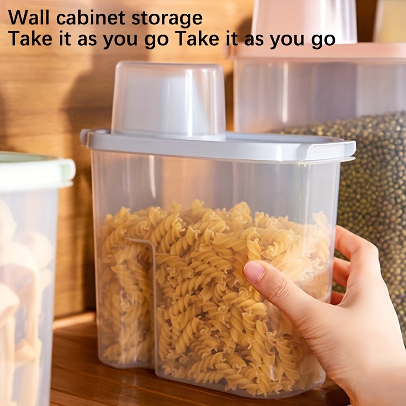 4pcs Airtight Food Storage Containers Cereal Container, Air Tight Snacks  Pantry Storage Bins Organizer,Pantry Space Saving Canisters, Aesthetic Room  D