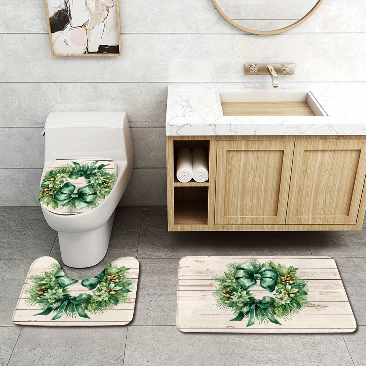 Green Bathroom Rugs & Mats at