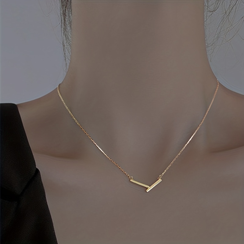14k Gold V Shape Necklace, Triangle Chevron Jewelry, Gold V Necklace,  Geometric V Shaped Jewelry, 18k Dainty Chevron Necklace, Gold V Charm 