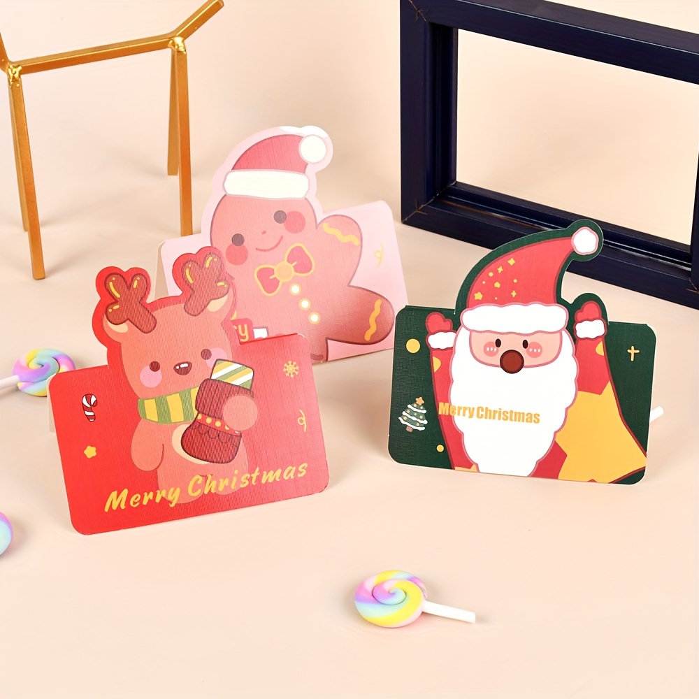 10pcs/pack Cartoon Merry Christmas Postcard Greeting Card Birthday
