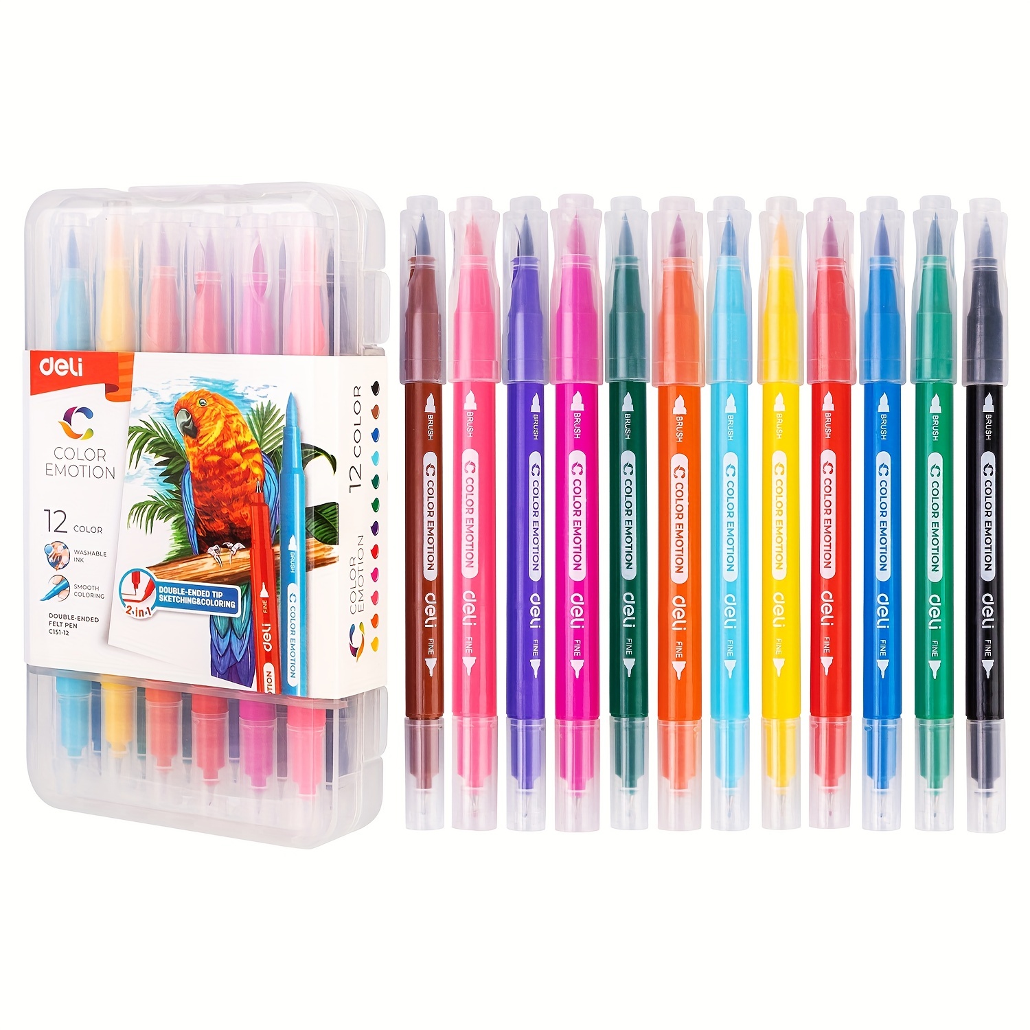 Penna A Doppia Testa Penna Per Acquerello Set Di Penne Colorate Studente  Penna A Gancio Morbido Linea Artistica Pittura 12 Colori Penna Per  Acquerello