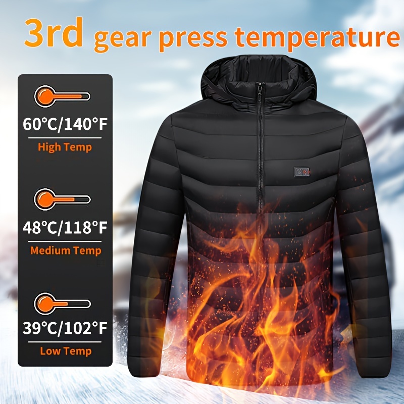 Chaleco calefactable de invierno, chaqueta eléctrica USB abrigo calefactor  M-3XL