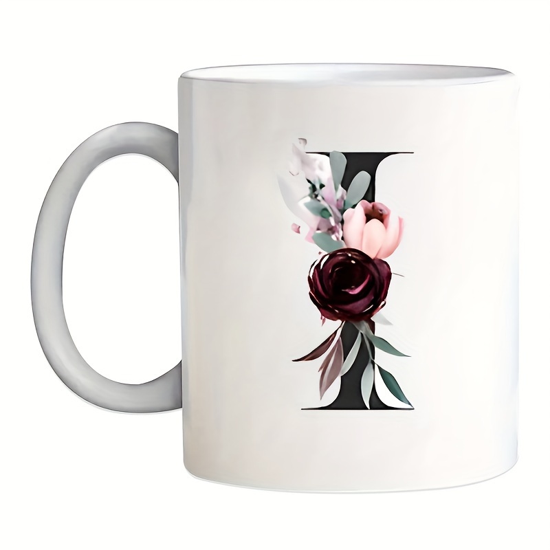 Letter Flower A z Coffee Mug For Office And Home Alphabet - Temu