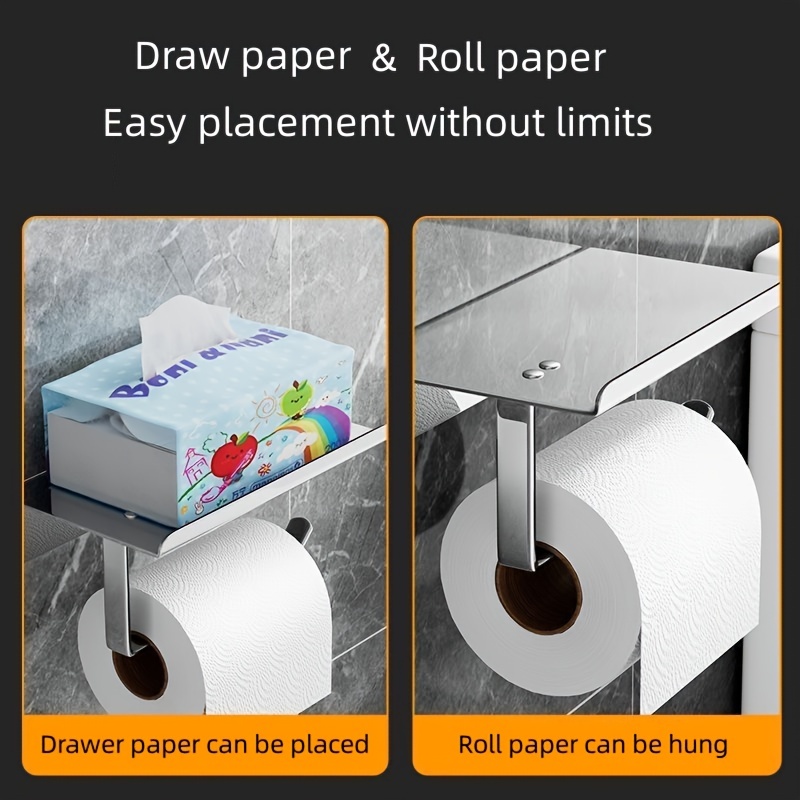 Toilet Paper Holder Stainless Steel Black Paper Towel - Temu
