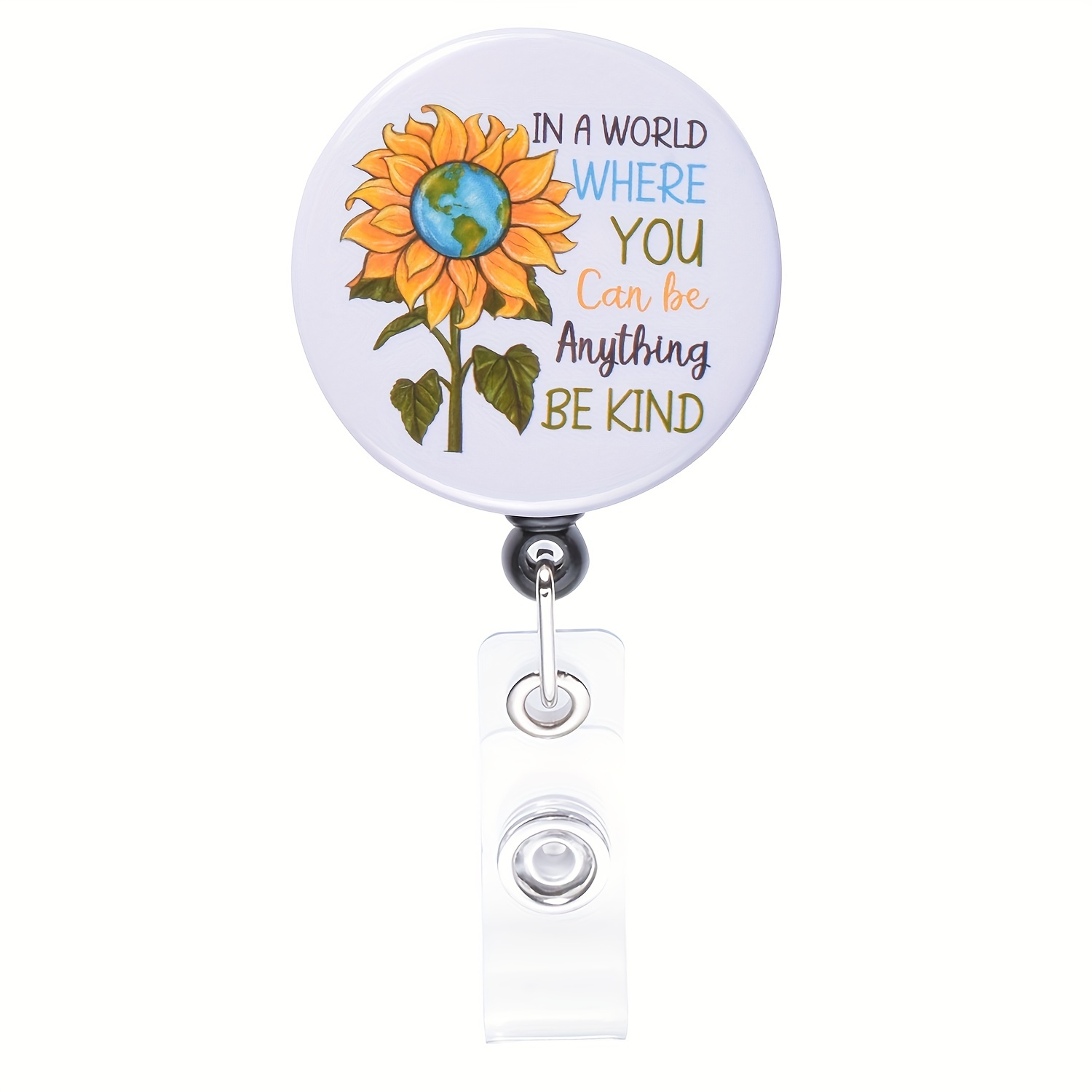 Retractable Nurse Badge Reels Novelty Sunflower Kind Badge - Temu