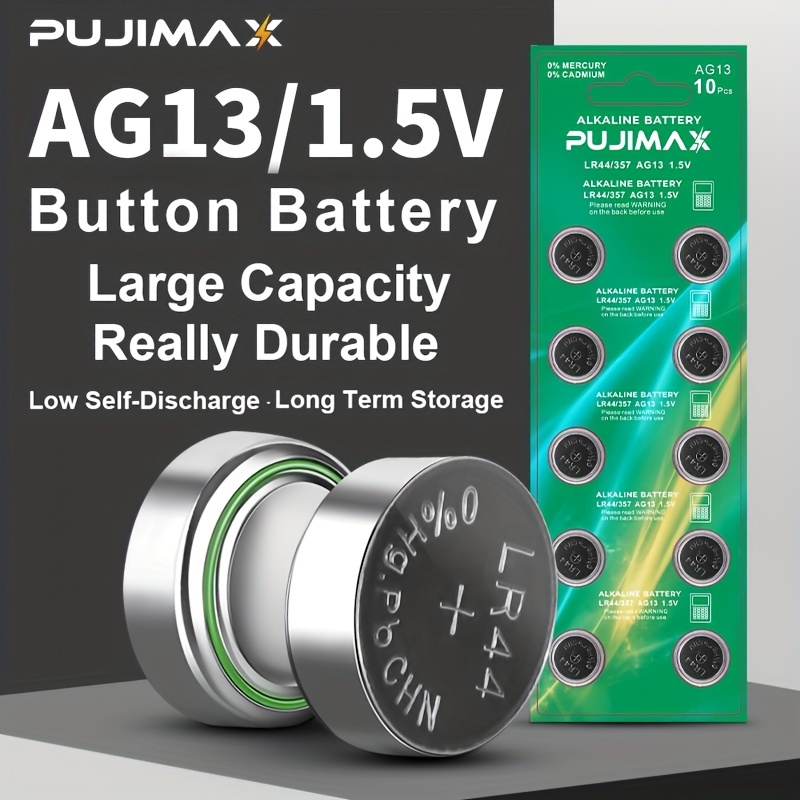 357 LR44 L1154 AG13 1.5v Alkaline Button Battery - 10PCS