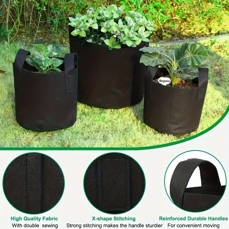 2pcs 10 Gallon Grow Bags NonWoven Pots Garden Vegetable Planting