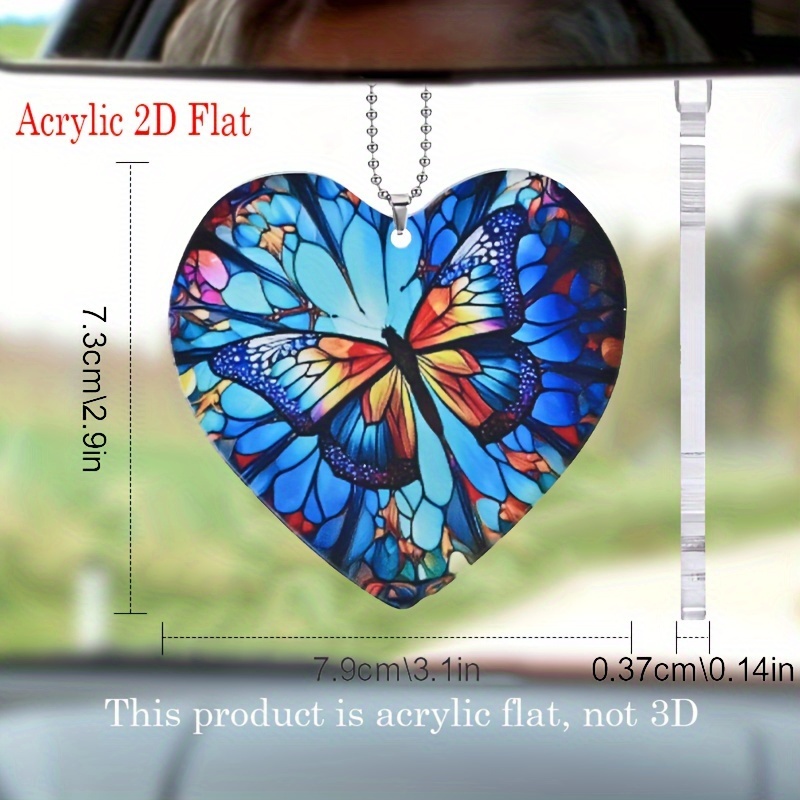 1 Stück Herzförmige Blume Und Schmetterling 2d Acryl Dekorative