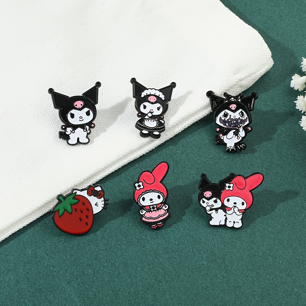 Sanrio Lapel Pins Spring Series Kawaii Kuromi My Melody Metal Enamel Badges  for Backpack Accessories Cartoon Anime Brooches Gift