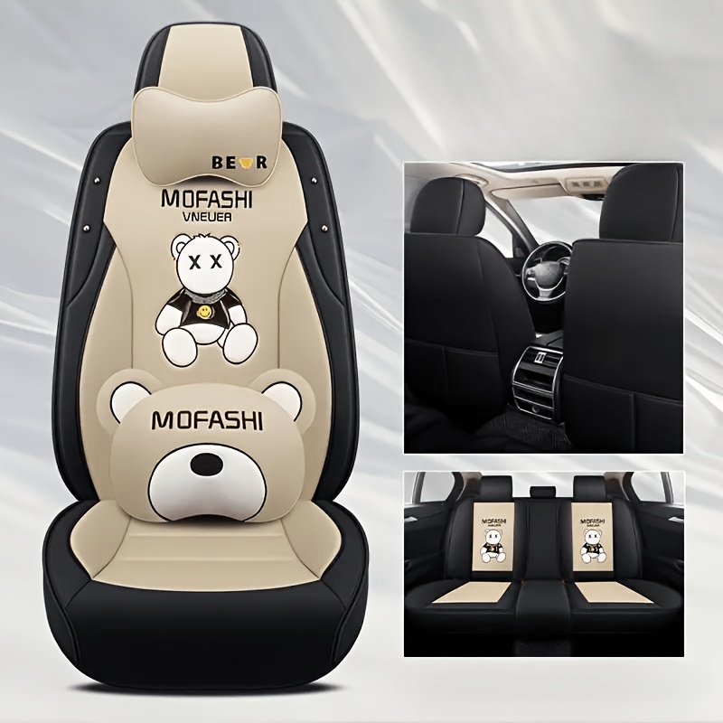 Coverado 5 Seats Beige Car Seat Covers Full Set, Premium