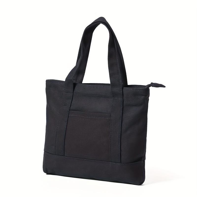 Mini Simple Canvas Tote Bag Solid Color Satchel Bag Women's - Temu