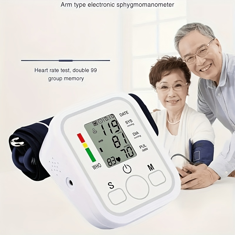 Monitor de presión arterial superior del brazo - Medidor de presión  arterial en el hogar - Monitor inteligente de presión arterial por voz -  Modelo de