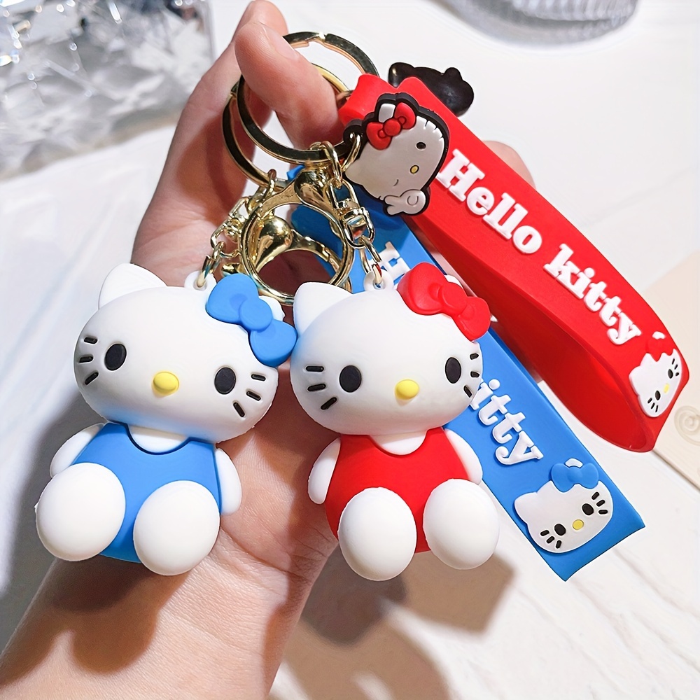 1PC Cute Kawaii Sanrio Hello Kitty Keychain Adorable Keychain Keyring Key  Purse Handbag Car Charms Accessories