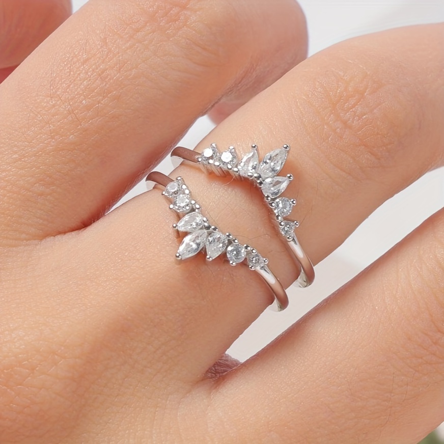 Cubic zirconia solitaire hot sale enhancer rings