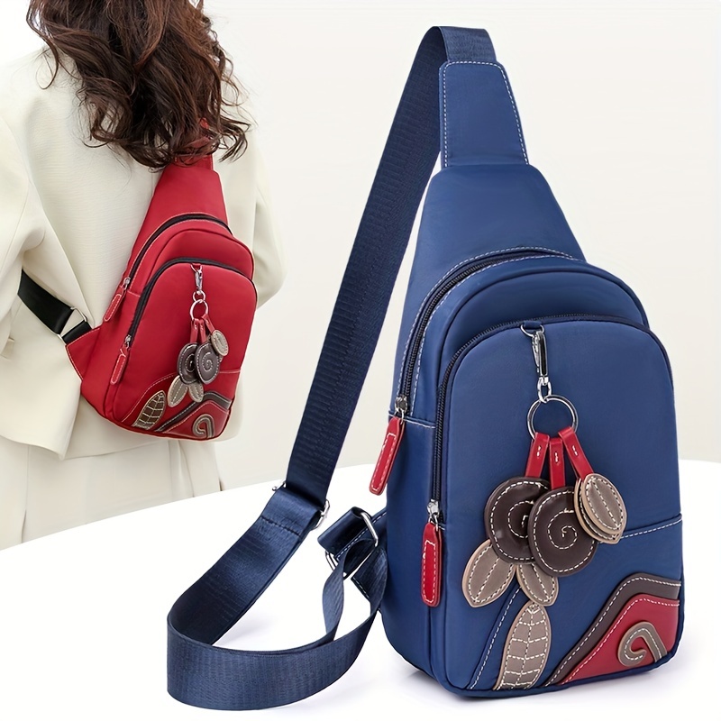 Lightweight Waterproof Crossbody Bag, Nylon Sling Shoulder Bag