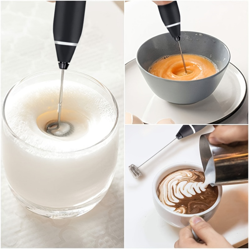 Milk Frother Handheld Electric Foam Maker USB Rechargeable Coffee Frother  with 3 Stainless whisks, 3 Speed Adjustable Mini Blender for Coffee, Latte