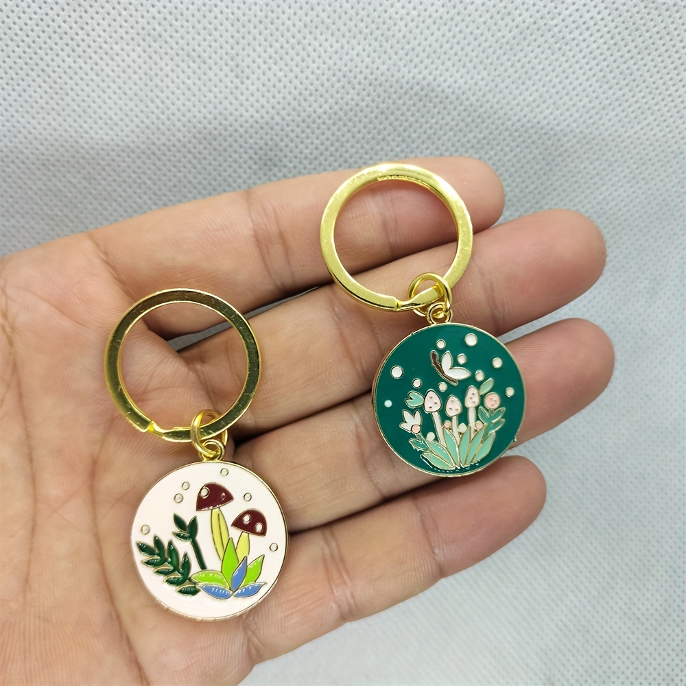 KeyChain- Clay Keychain- Key Holder- Plant Keychain- Floral