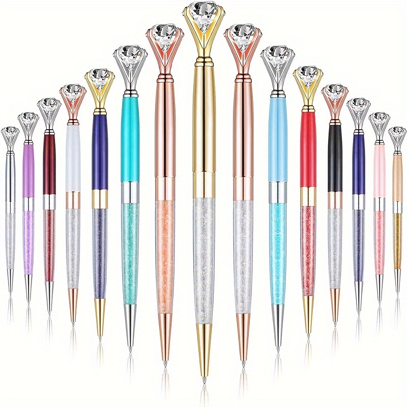Ballpoint Pen Set Metal Crystal Faux Diamond Shape - Temu