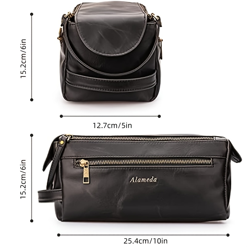 Leather Extra Large Toiletry Bag For Men or Women