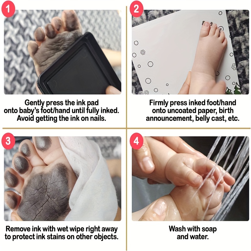 Diy Hand And Footprint Kit Ink Pads Photo Frame - Temu