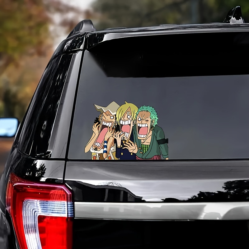 5.5'' One Piece Cartoon Anime Car Sticker Monkey D. Luffy Peeker Peek Anime  Stickers Window Trunk Bumper Decal