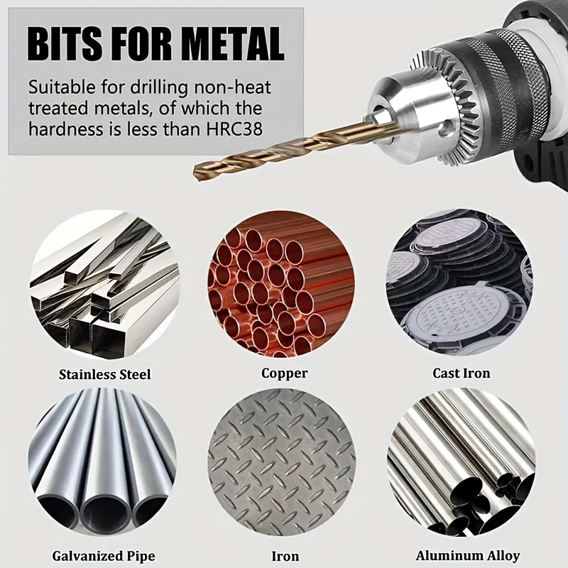 21pcs/29pcs Cobalt Drill Bit Set - M35 HSS-Co High Speed Steel, Twisted Bit  Length For Metal, Cast Iron, And Wood Plastic With Metal Indexed Storage C