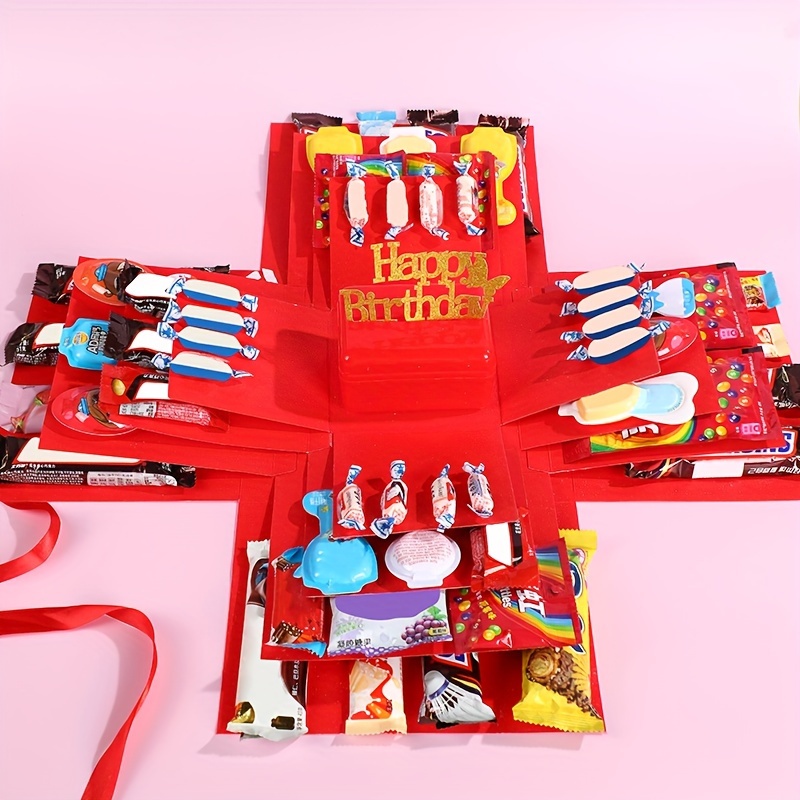  Wanateber Explosion Box DIY Gift - Love Memory, Scrapbook,  Photo Box for Birthday Gift, Anniversary,Wedding or Valentine's Day  Surprise Box (Black) : Home & Kitchen