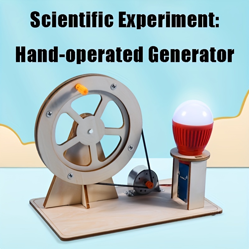 

1pc Scientific Experiment Manual Generator, Students' Science And Technology Small Making Toy, Wind Power Generation Principle, Creative Invention Hand-build Diy Device Teaching Aids