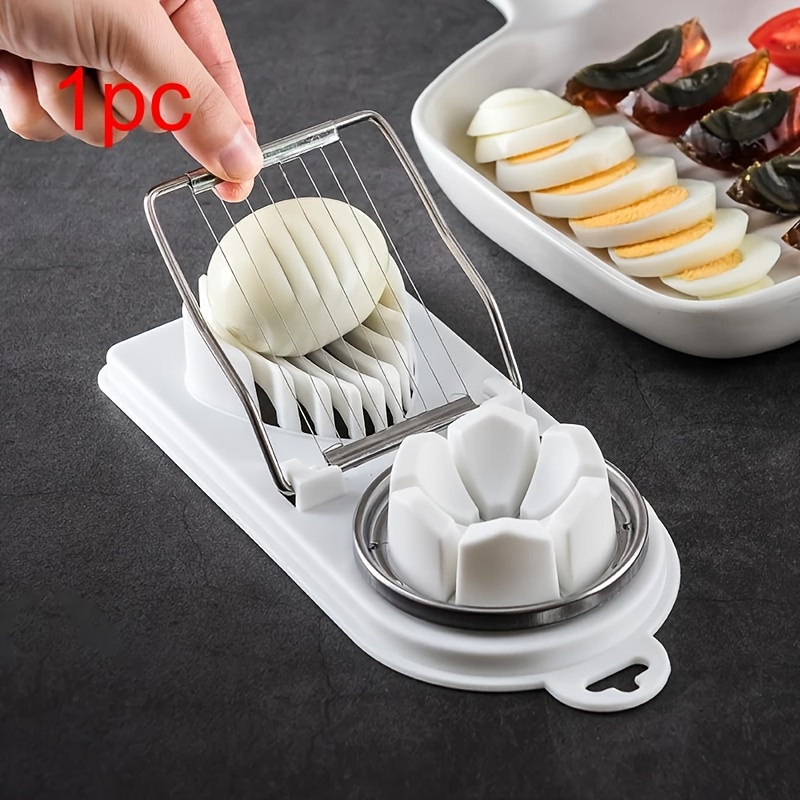 TEMU 1 stuks 2-in-1 RVS Draad Eiersnijder Multifunctionele Eiersnijder Eier Snijgereedschap Keuken Gadget Gekookt Ei Century Ei Aardbei Divider