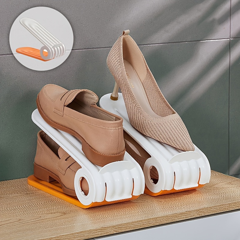 1pc Random Color Space-saving Double-layer Shoe Storage Rack Shoe Holder  Cabinet Organizer For Sneakers, Flip-flops, Sandals
