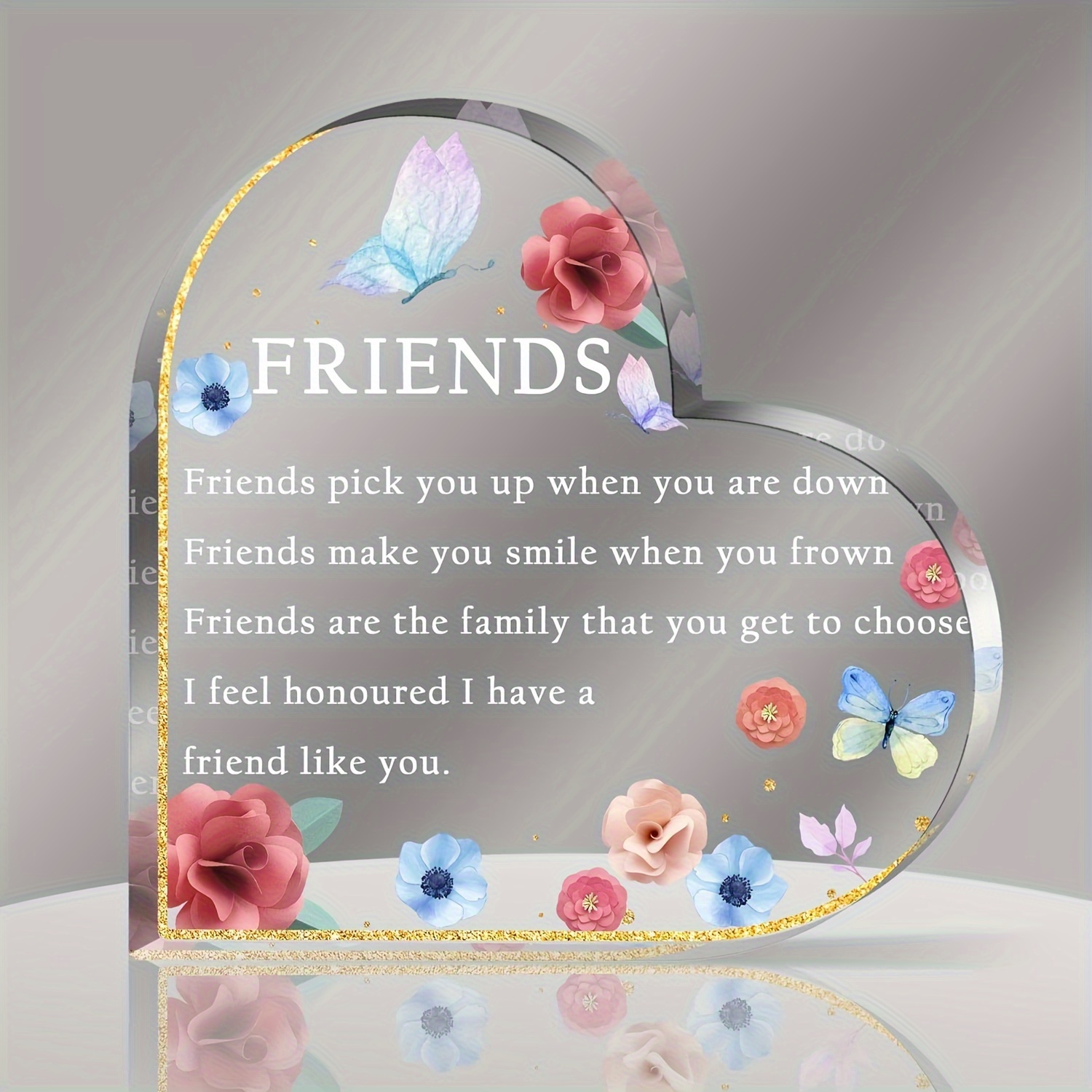 Friendship Gifts Acrylic Heart Friendship Gift For Her - Temu