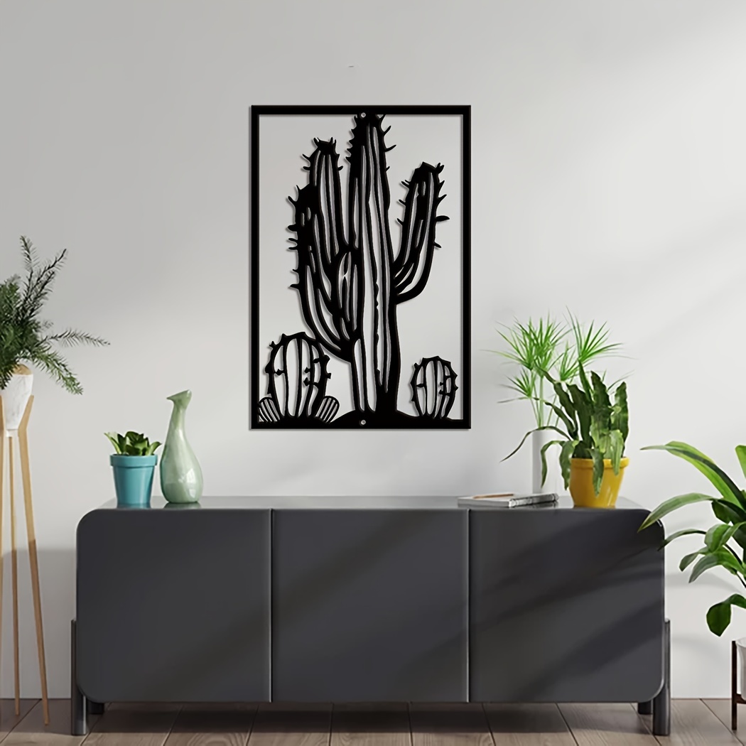 3 Pcs Arte Pared Metal Cactus Decoraciones Pared Metal - Temu