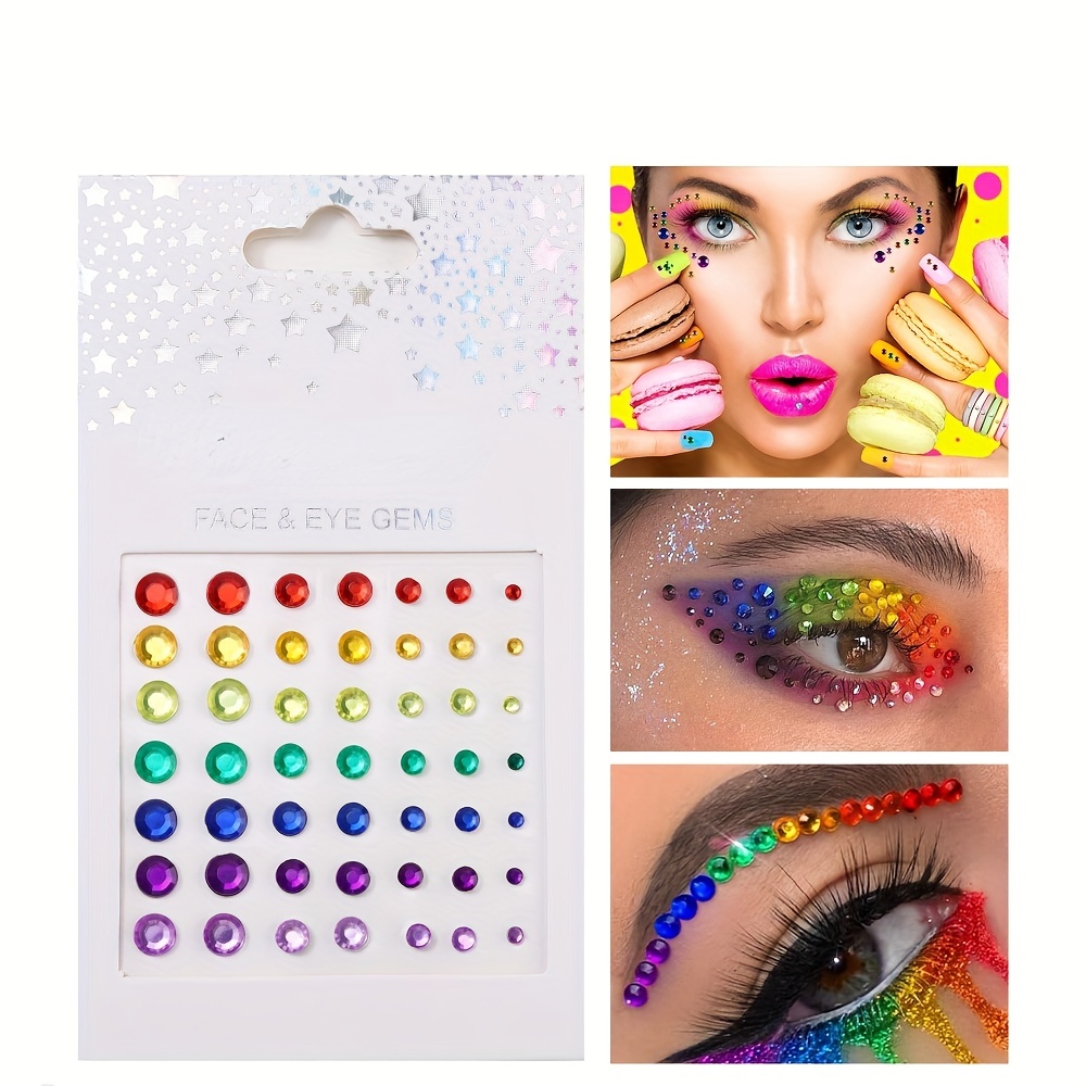 81 Single-grain Diy Eyebrow Eye Stickers Forehead Face Rhinestones Stickers  Acrylic Stickers