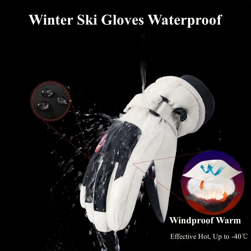 2 pares de guantes de invierno para niños, guantes de esquí impermeables,  guantes térmicos para nieve, guantes gruesos y cálidos para clima frío