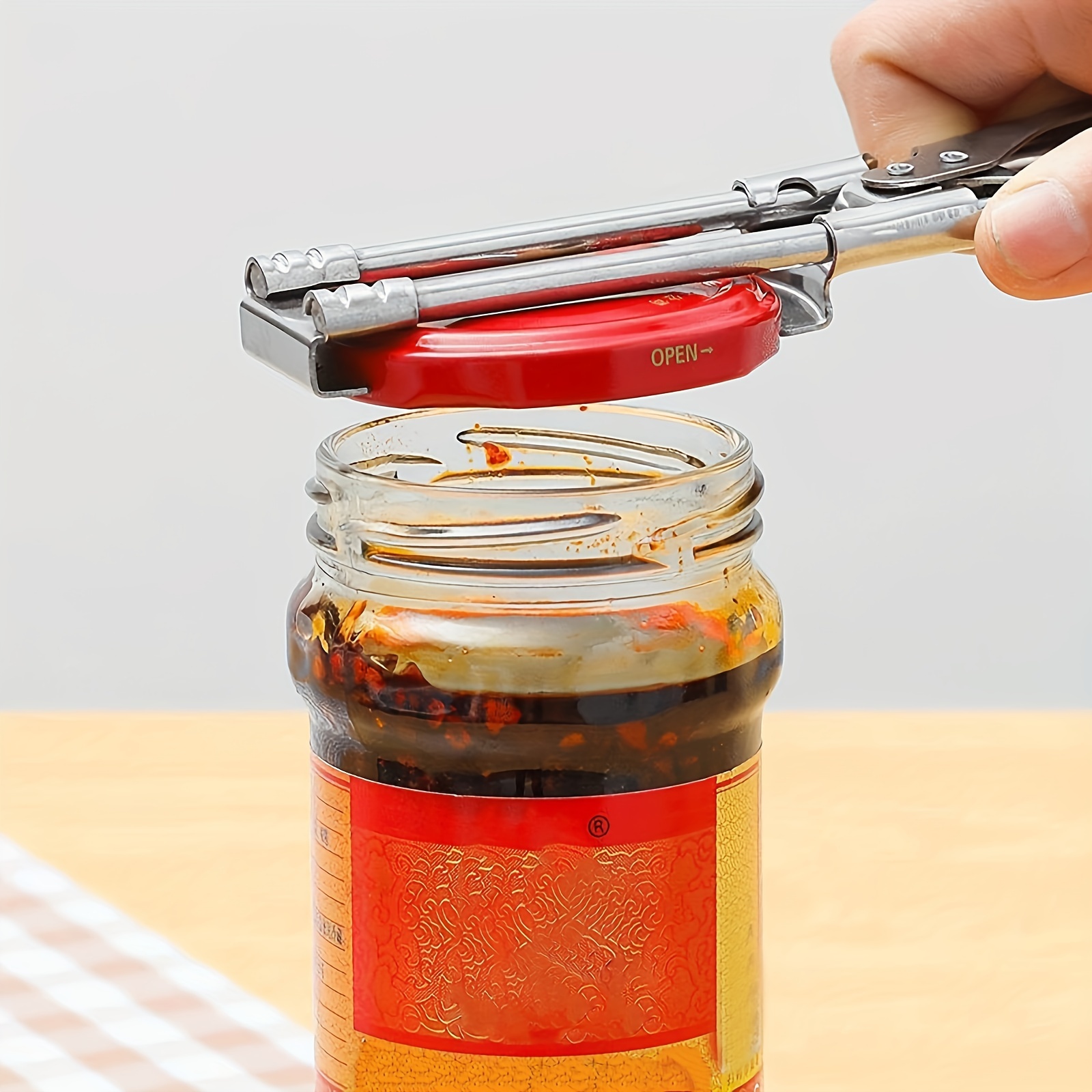 Adjustable Can Opener Jar Lid Bottle Remover Tool Stainless Steel Twist Off  Grip