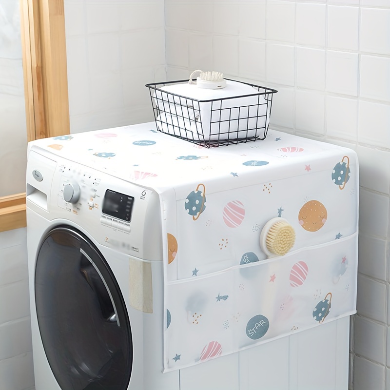 Housse anti-poussière multifonctionnelle pour machine à laver, housse anti- poussière pour réfrigérateur sèche-linge avec sac de rangement latéral