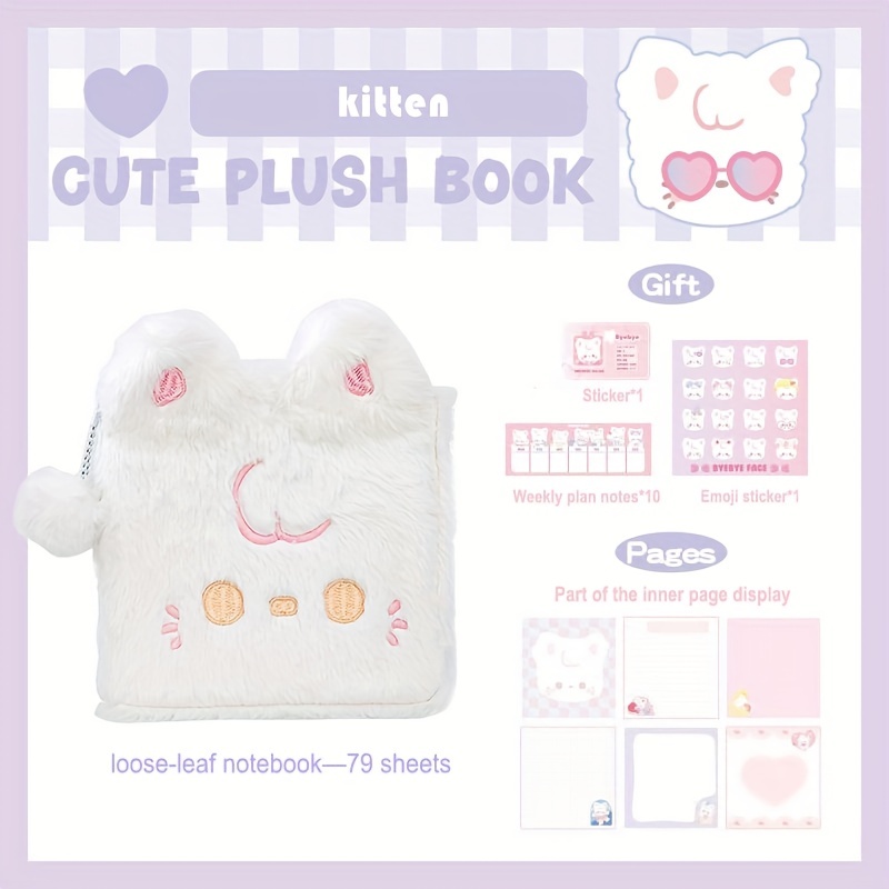 Kawaii Kitty Cute Notebook Cat Planner Scrapbook NotePad Soft