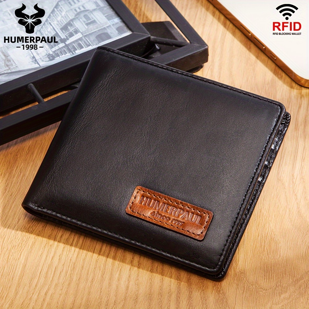 1pc Mens Humerpaul Rfid Wallet Air Tag Slim Genuine Leather Card Holder  Wallet - Bags & Luggage - Temu