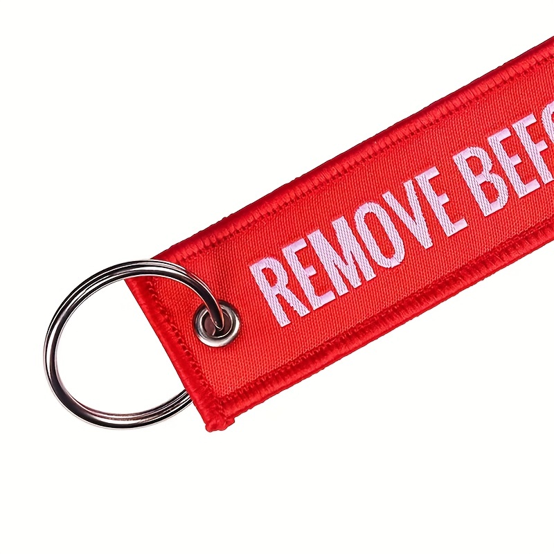 3pcs Set Aviation Remove Before Flight Memorial Key Embroidery Pendant Keychain